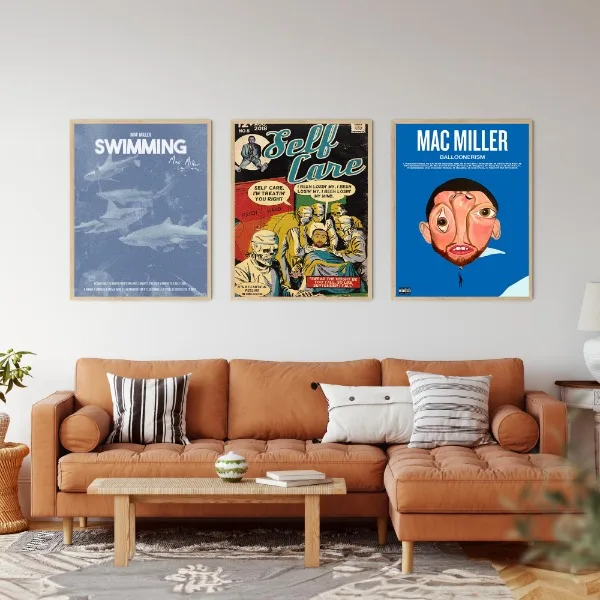 Hot Rapper Mac Miller and Album Series Poster Print Canvas Pictures Home for Living Room Bedroom Wall Decor Frameless Painting