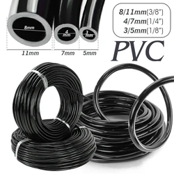 10M-100M 1/8'' 1/4'' 3/8'' PVC Wąż ogrodowy Czarny Micro Drip Irrigation Tube do systemu nawadniania roślin 3/5mm 4/7mm 8/11mm Rury