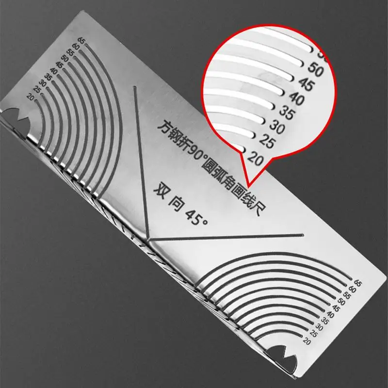 Arc Marking Ruler Right Angle Construction Arc Marking Tool Ergonomic Parallel Drawing Tool 90 Degree Folding Ruler