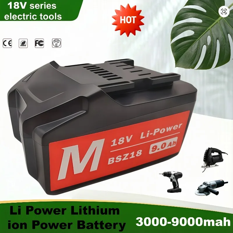 BSZ18 18V 3.0Ah~9.0Ah Li-ion Battery Pack Replacement For Metabo Cordless Drill, Impact Wrench And Electric Hammer