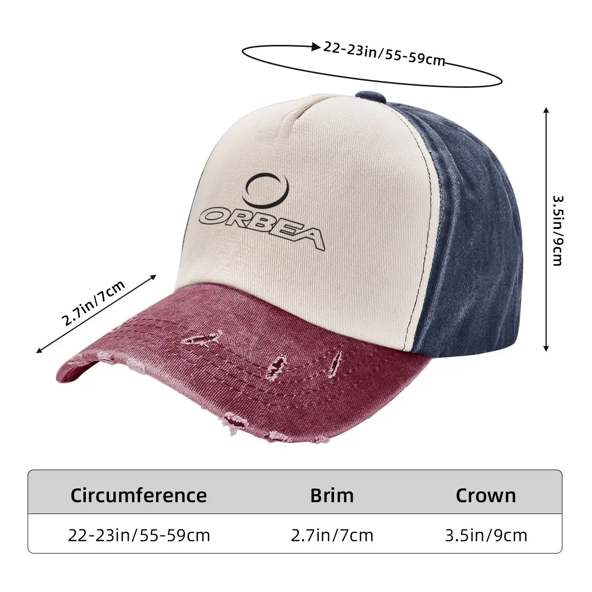 ORBEA 2024 Gift fashion A Washed Baseball Cap Hat