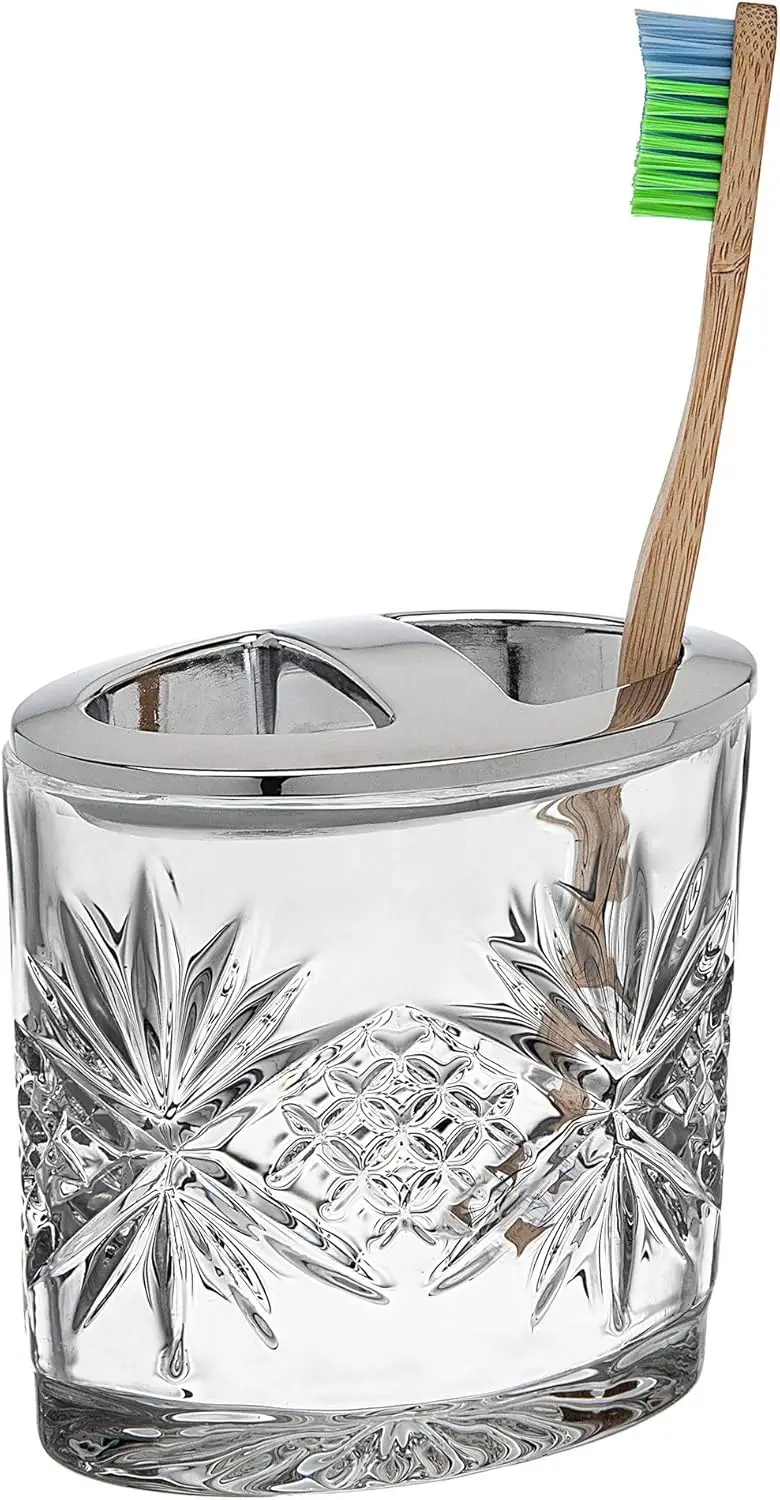 

Crystal Toothbrush Holder, Decorative Countertop Organizer, Bathroom Accessory, Dublin Collection, Decorative Countertop Organiz