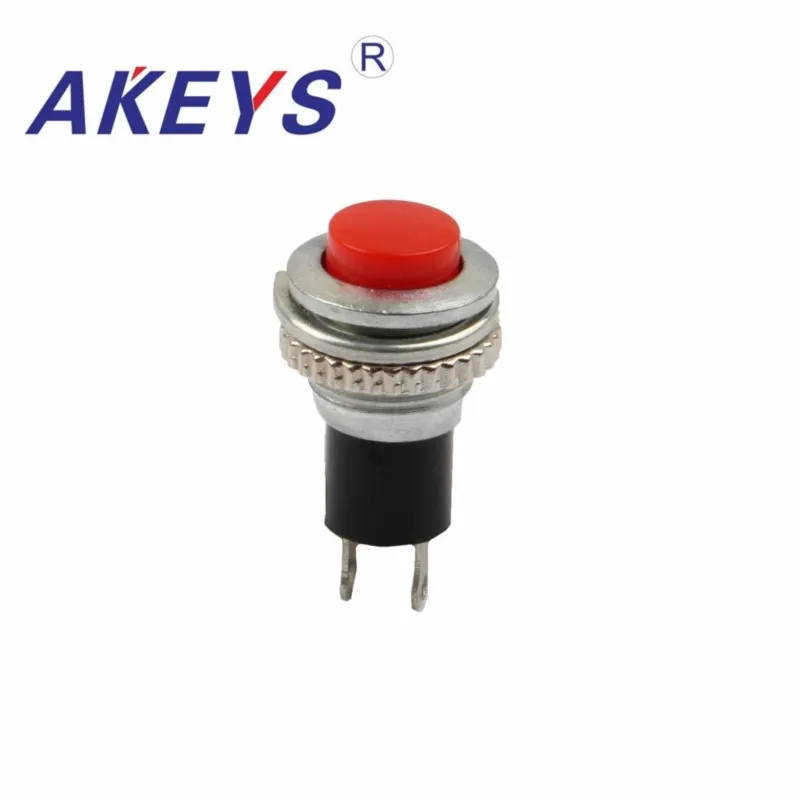 10PCS PS-316 2pin red head Metal thread Release Button Switch mechanical power button switch PS-40