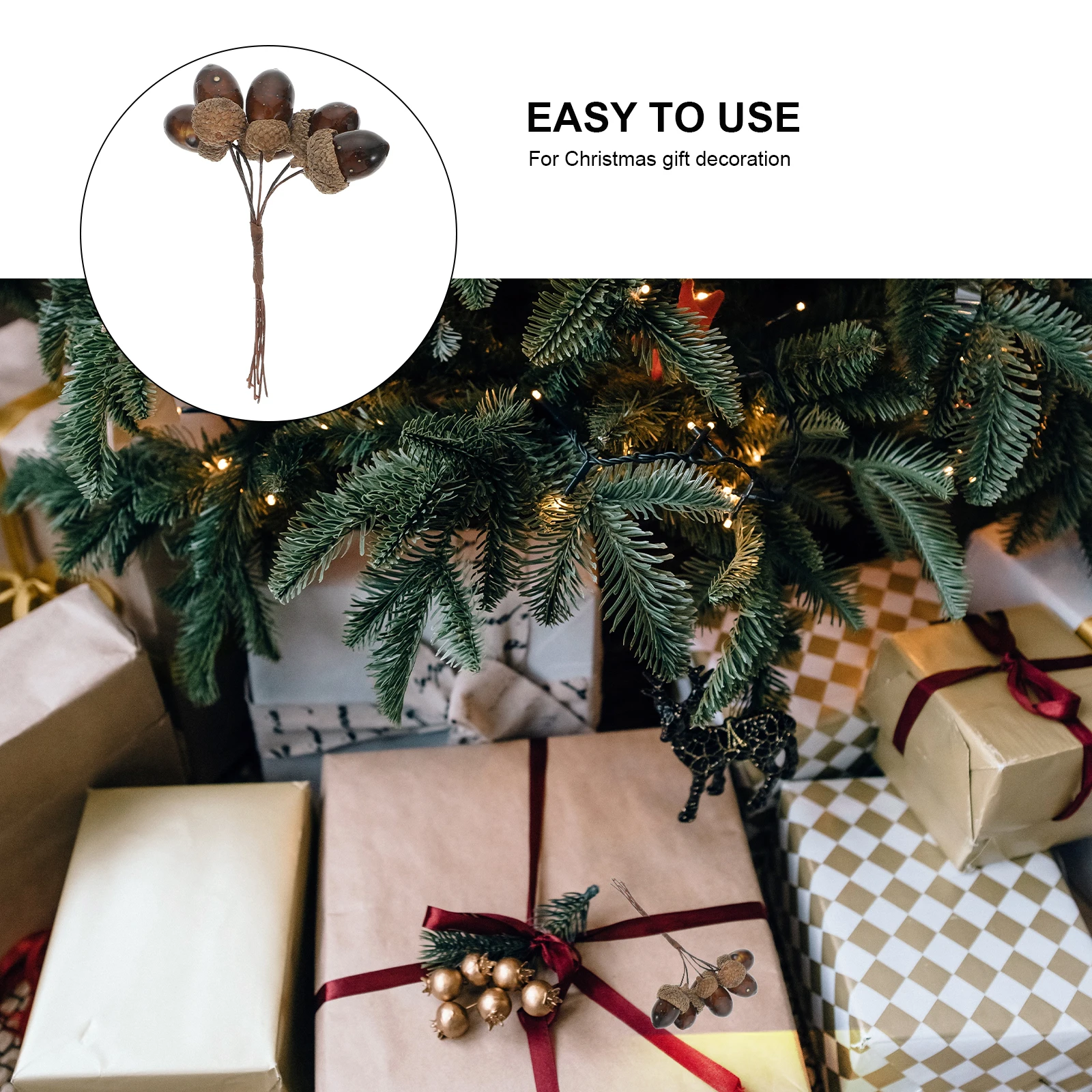

3PCS Simulation Pine Nut Bouquet Artificial Christmas Decor Mini Pine Picks Fall naments DIY Home Wedding Decoration Reusable