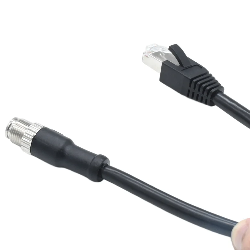 High Quality M12 8-Pin Male X Code Waterproof RJ45 CAT 6A Cable with Ethernet M12 Connector Manufactured Ethernet Cable