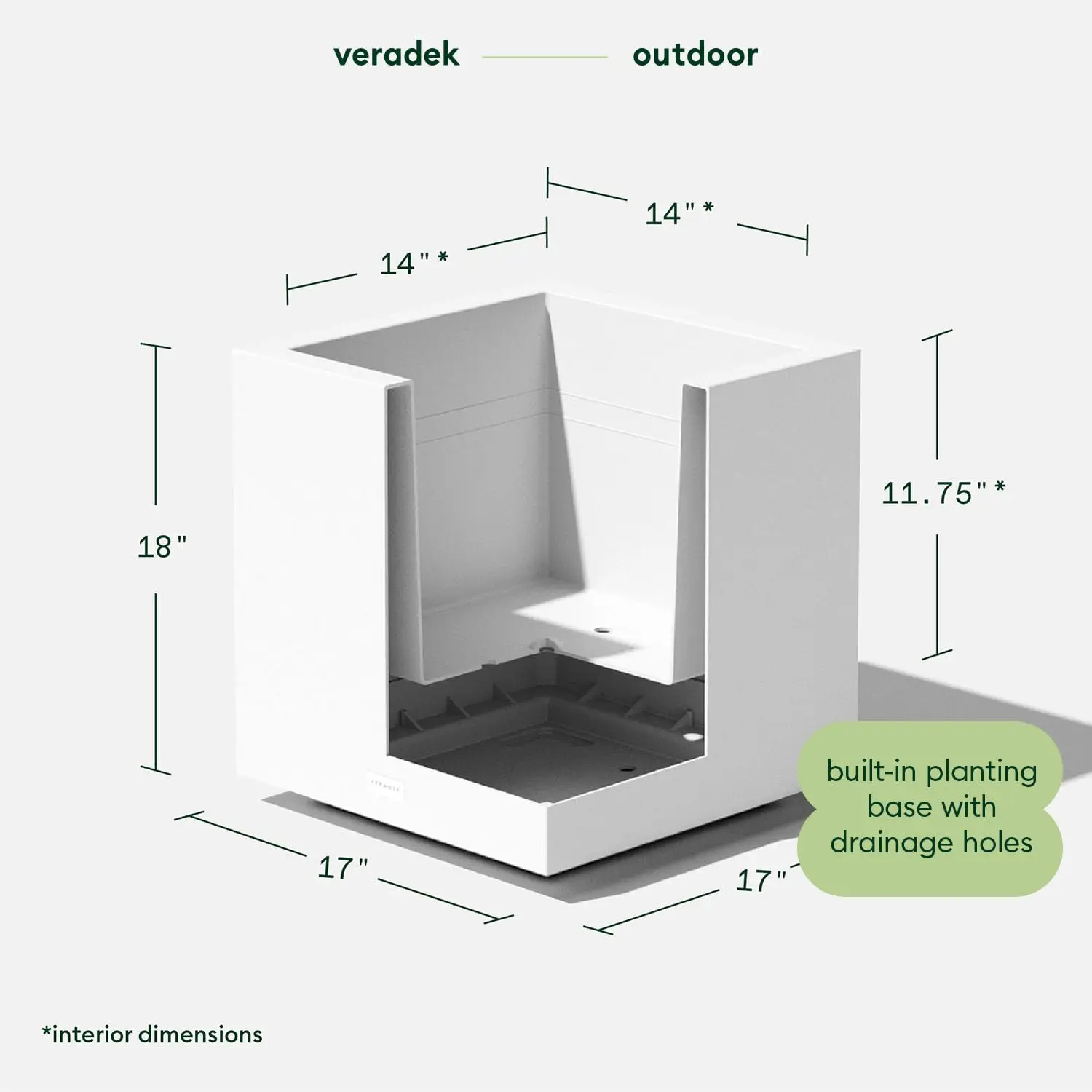 Block Series Cube Planter - Square Outdoor Planter, Customized