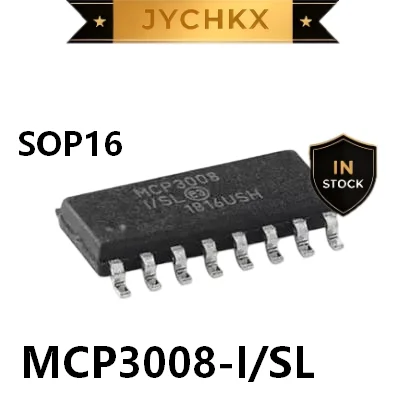 2-5PCS MCP3008-I/SL 8-Channel 10-bit ADC Analog to Digital Converter IC SOP-16 For Analog Signal Acquisition Circuit
