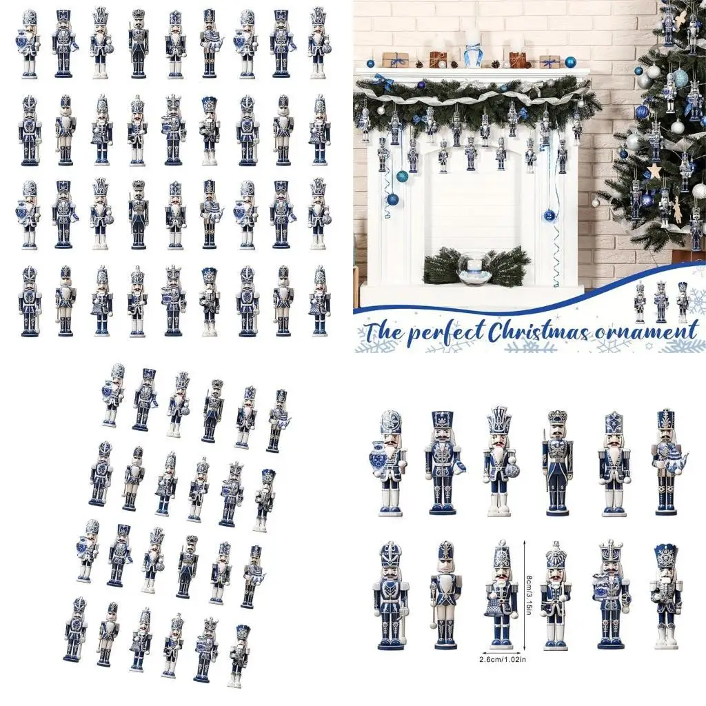 

E8BD 24pcs/36pcs Nutcrackers Puppets Pendant Ornament Christmas Tree Decoration