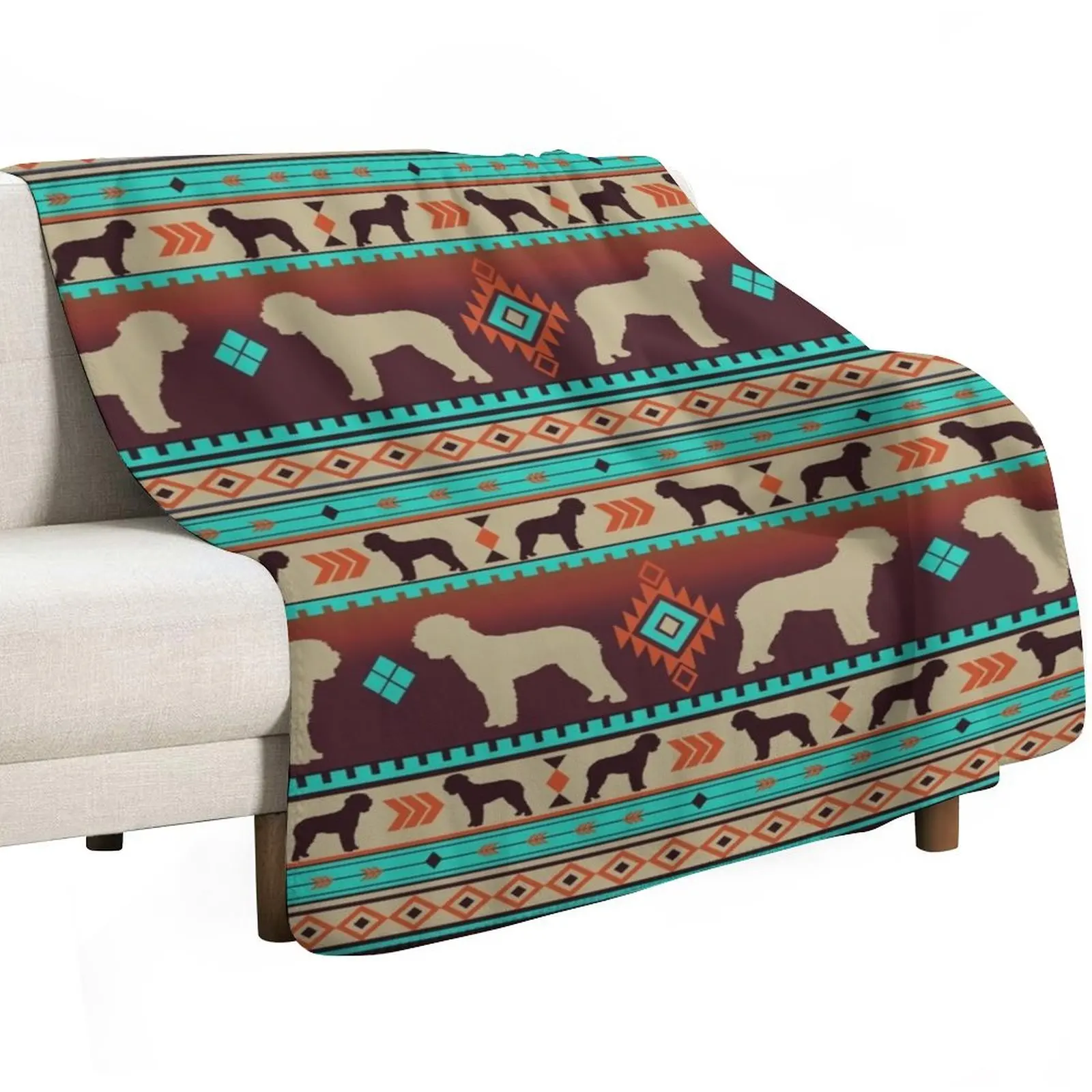 Boho dogs | Lagotto romagnolo sunset Throw Blanket Shaggy Furry Soft Blanket for Bedroom Living Room