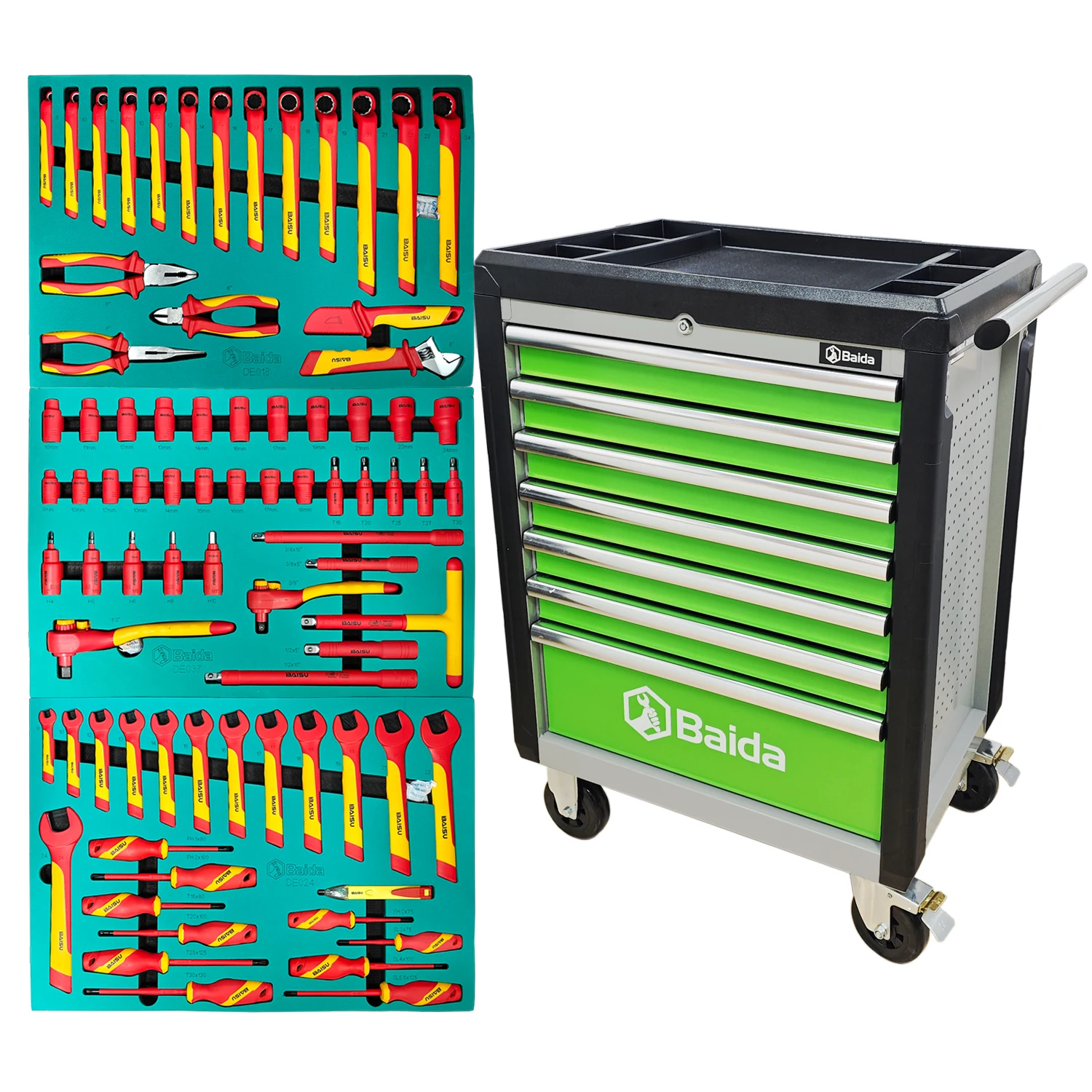 

1000v Insulated Tools Set of 80 Insulated Tools for Maintenance of New Energy Electric Vehicles with Tool Trolley