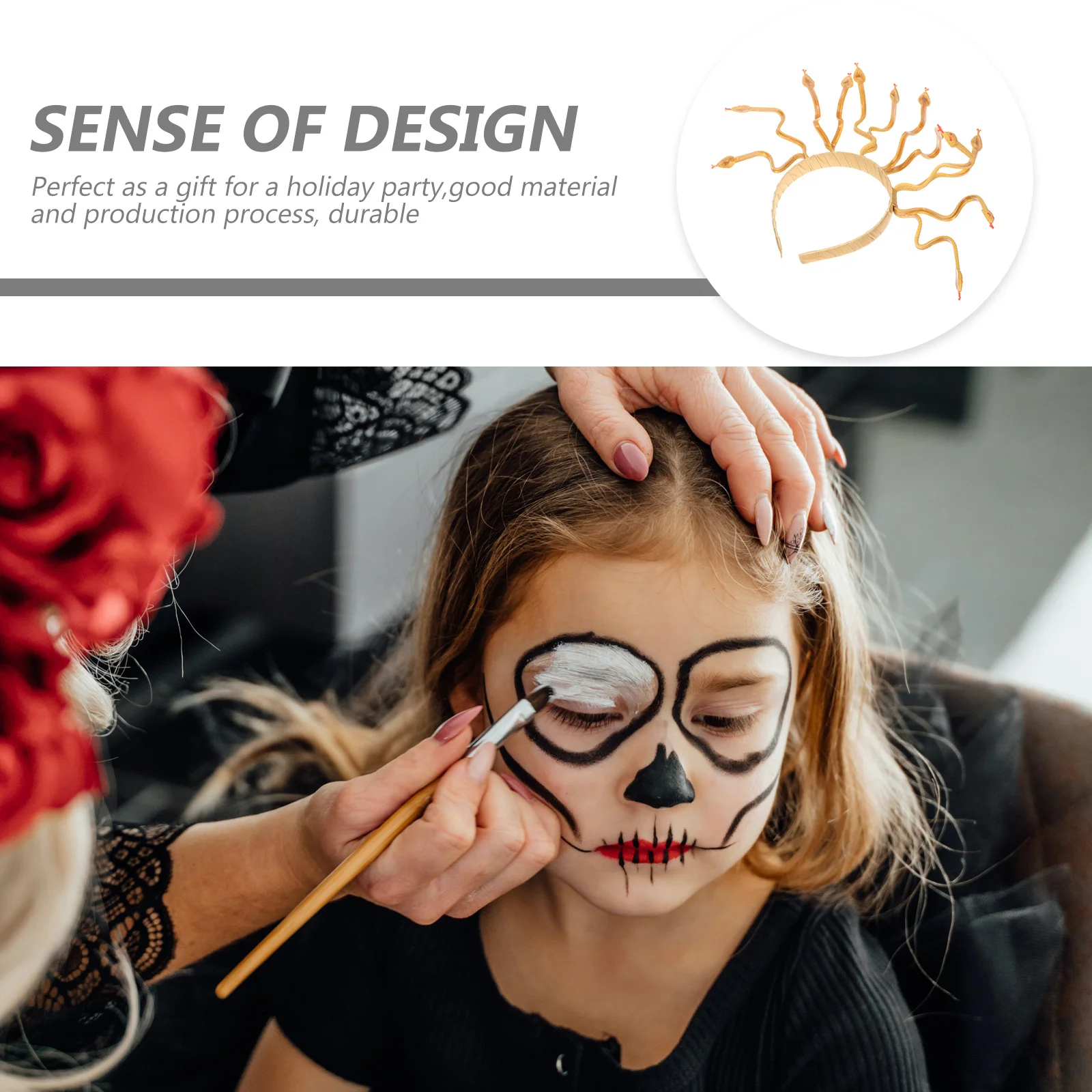 Schlangenförmiger Kopfschmuck, Halloween-Haarband, leicht, Festival-Party-Dekoration für Kinder, Frauen, Mädchen, Schlangen-Design-Kostüm