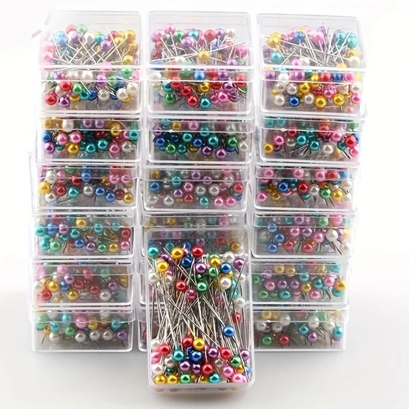 100pcs/pack Kintted Pearl Light Locating Pins Patchwork Sewing Pins Positioning Needle Sewing Tools