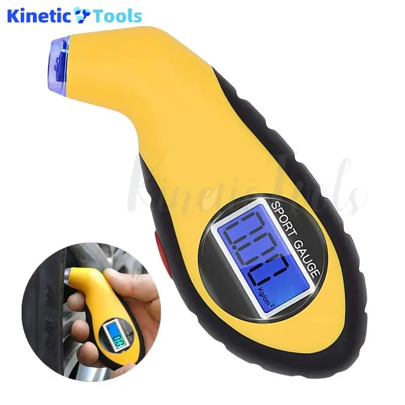 Digital Tyre Air Pressure Gauge Meter LCD Electronic Car Tire Manometer Barometers Tester Tool For Car Motorcycle Security Alarm