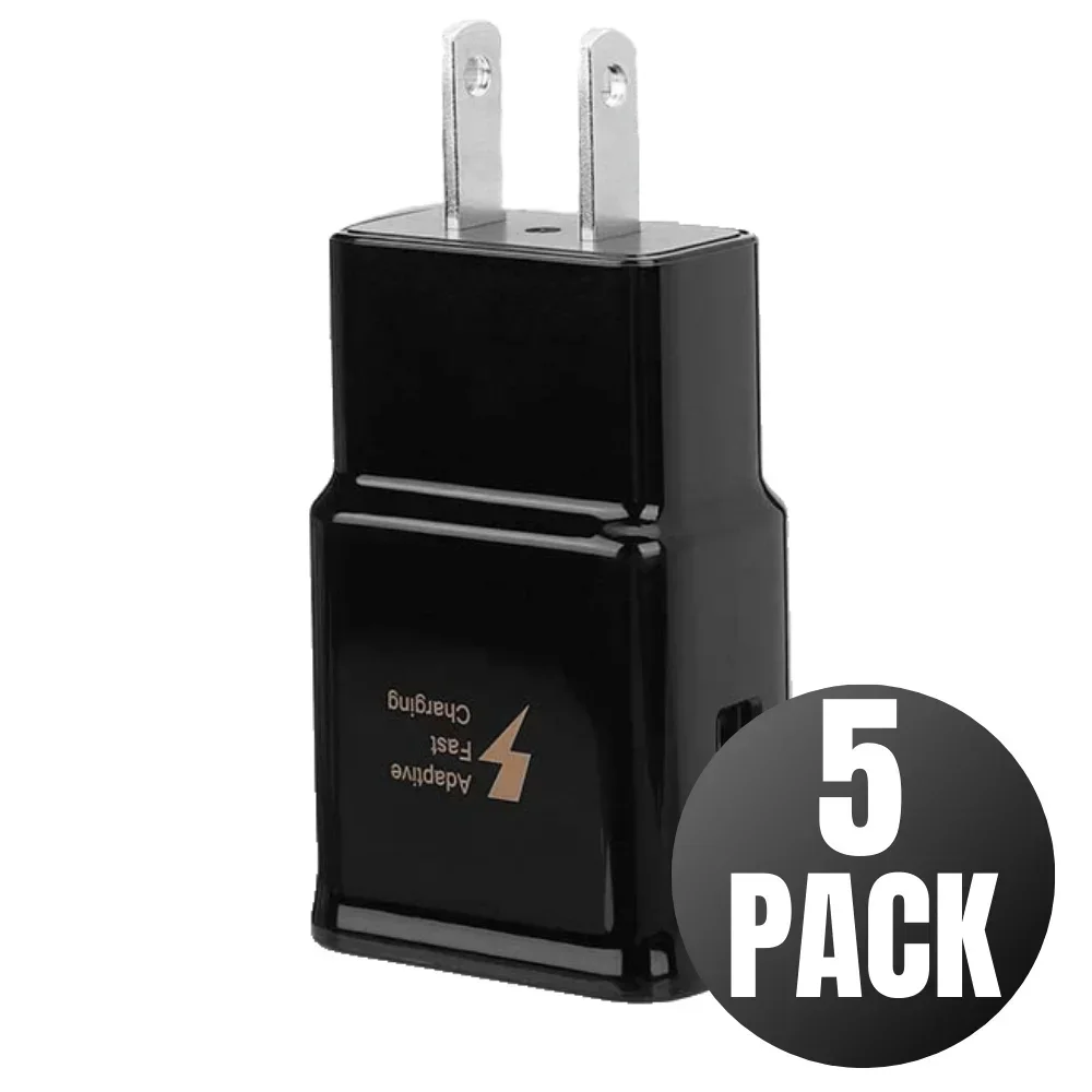 

5-Pack Ultra-Speed Adaptive Fast USB Wall Charger - Universally Compatible with Samsung S20 - Intelligent US Plug Power Adapter