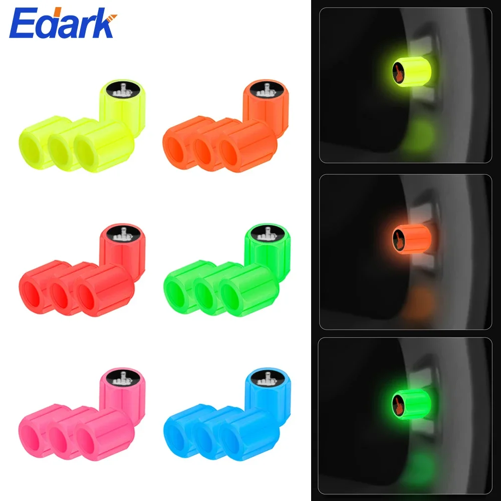 

4Pcs Luminous Wheel Caps Tire Valve Caps Plastic ABS Dust-proof Tires Accessories Tyre Stem Cover for Car Motorcycle Bikes