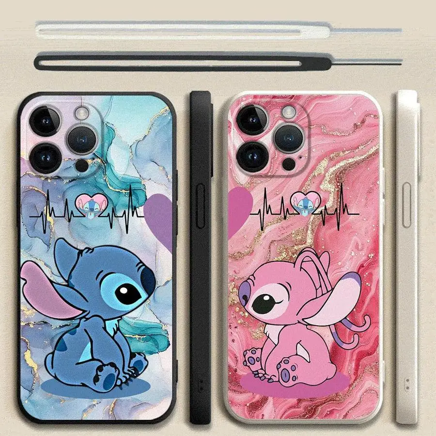 

Disney Stitch Cute Phone Case for Apple iPhone XR XS 16 14 15 Plus 11 12 13 Pro Max 16e 7 8 Soft Cover
