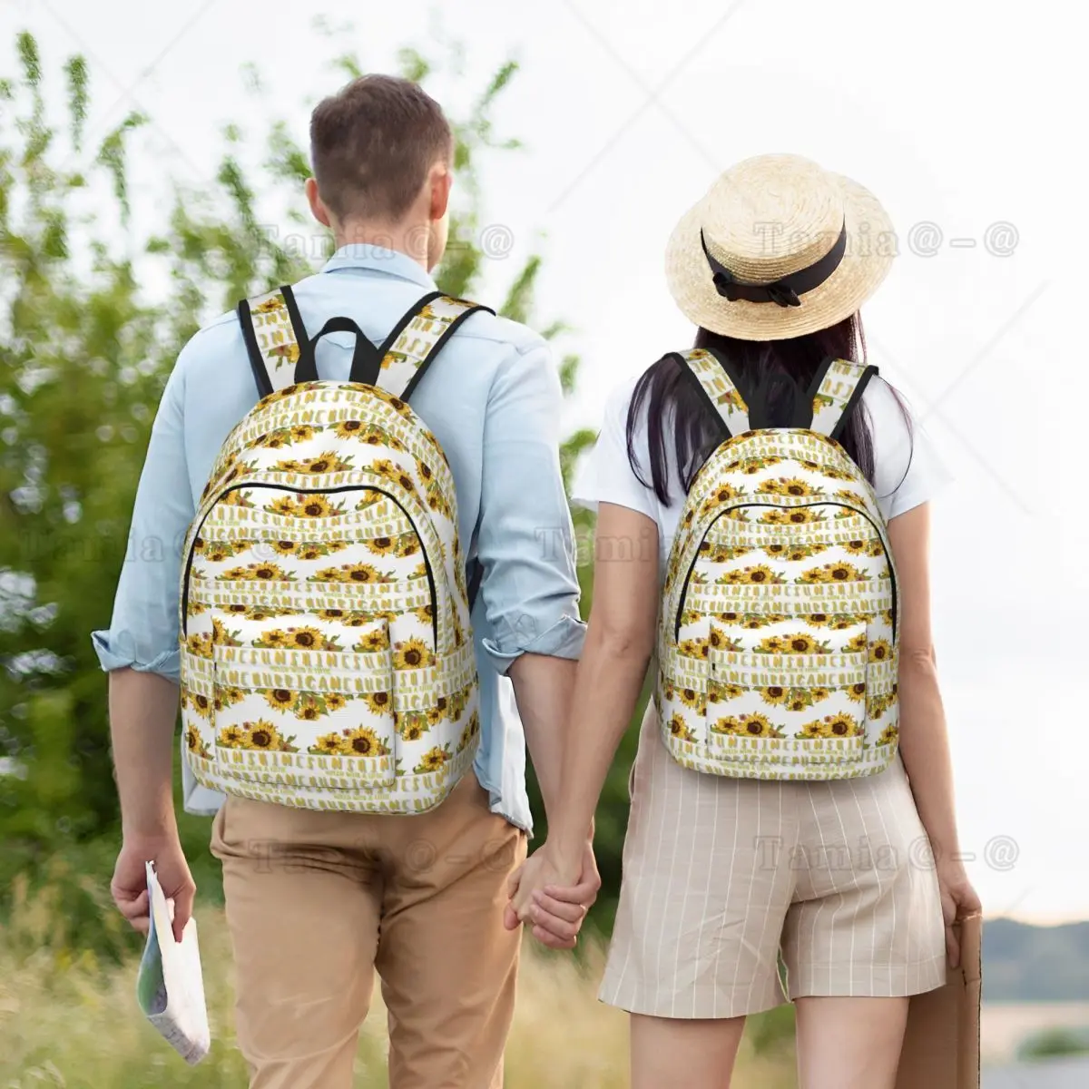 Sunshine Mixed With A Little Hurricane Sunflower Student Backpack School Bag Daypack for Boys Girls Bookbag Shoulder Bags
