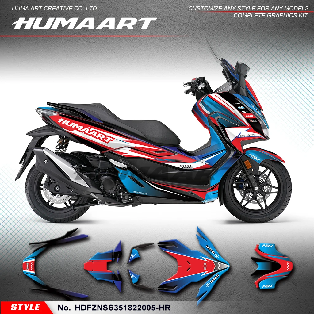 HUMAART Graphics Racing Sticker for HONDA FORZA NSS 350 NSS350 2018-2022 Decorative, HDFZNSS351822005-HR