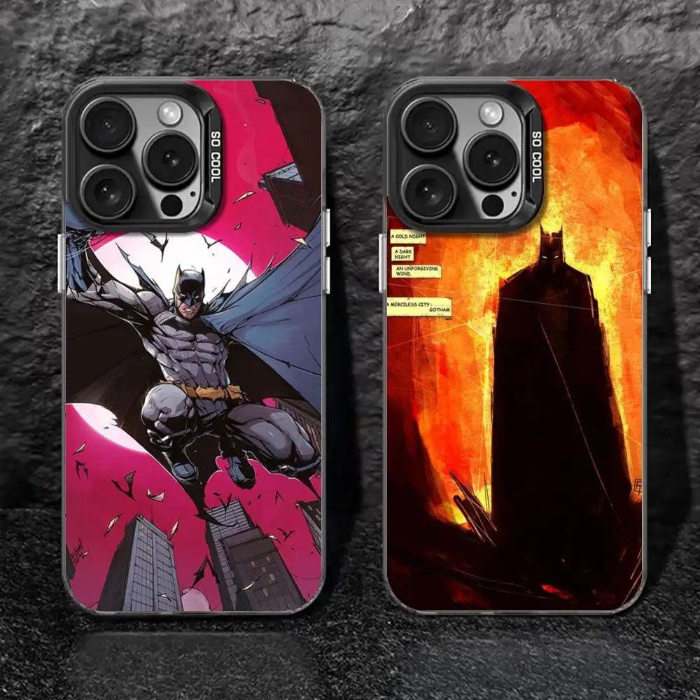 Anime B-Batman Phone Case black IMD Colorful Silver Suitable soft case for iPhone 16 15 14 13 12 11 XS Pro Max