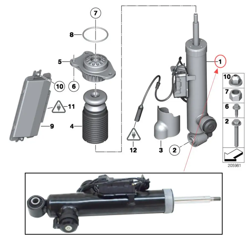 1x Rear Shock Absorber With VDC For BMW 5 Series F11 520d 523i 528i 530d xDrive, OEM 37126796985 37126796986 Car Accessories