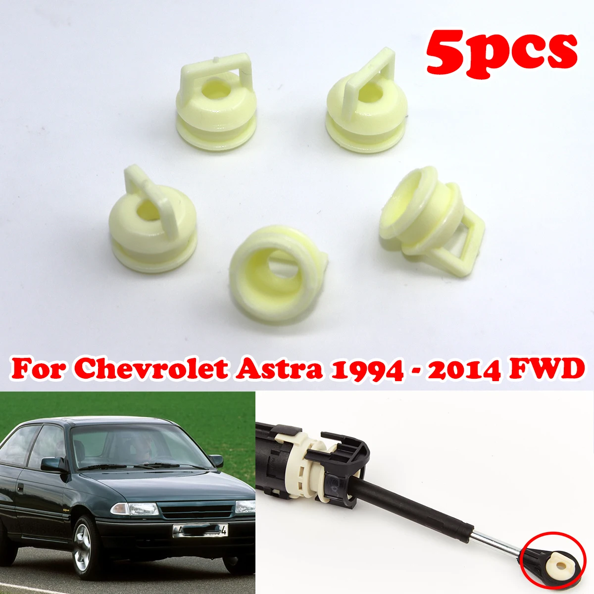 

5x For Chevrolet Astra FWD AT Gear Shifter Cable Bushing Rubber Sleeve Grommet Clip Shift linkage End Repair Kit 1994 1995-2014