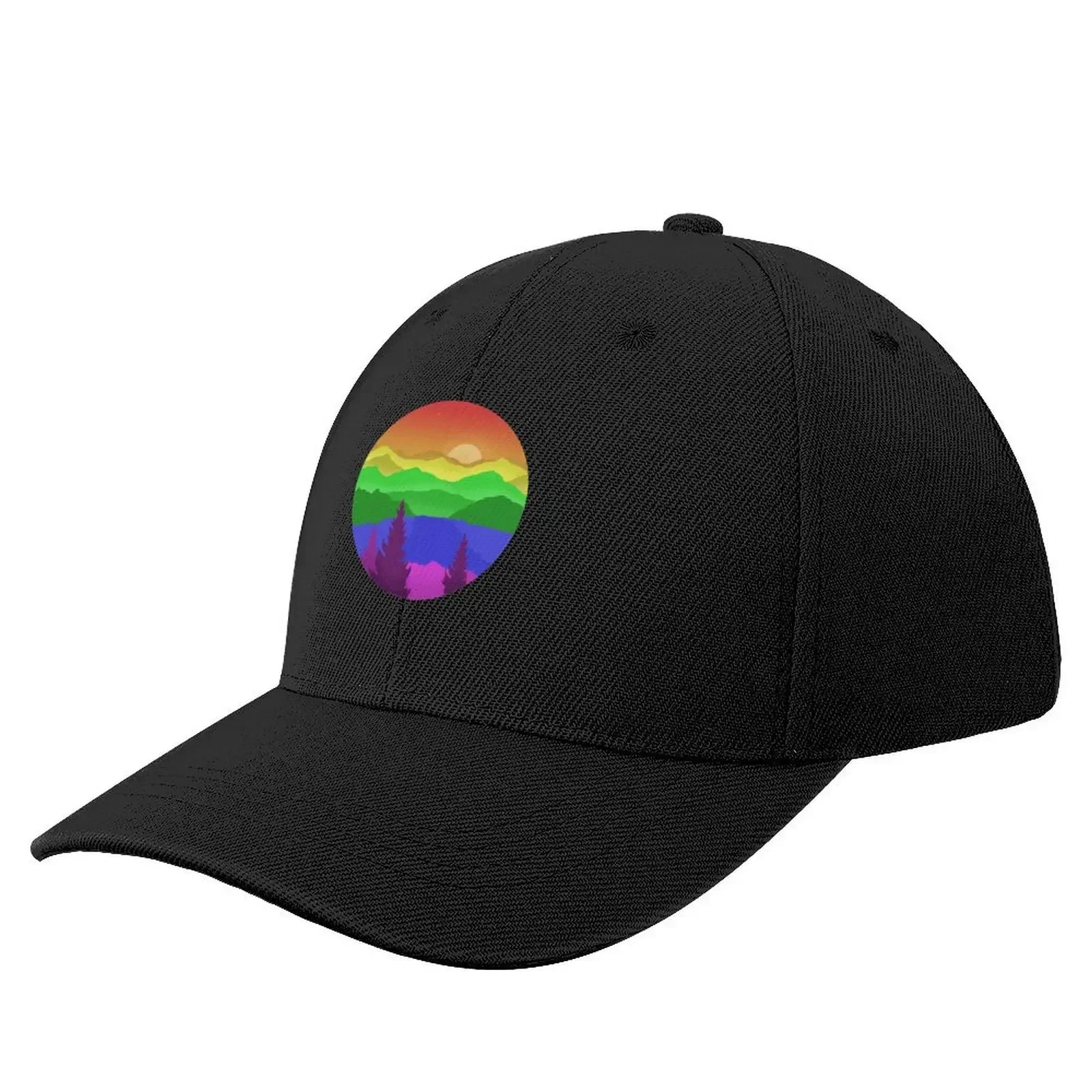 Subtle Pastel Rainbow Mountainscape Baseball Cap New Hat New In Hat funny hat Beach Men's Baseball Women's