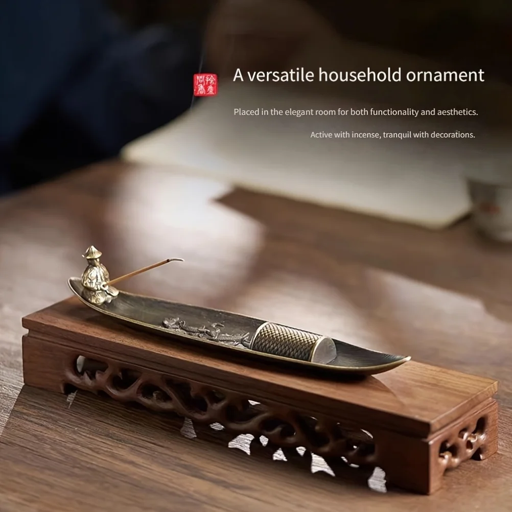 1pc Metal Old Man Fishing Line Incense Holder, Household Incense Stand, Decorative Item