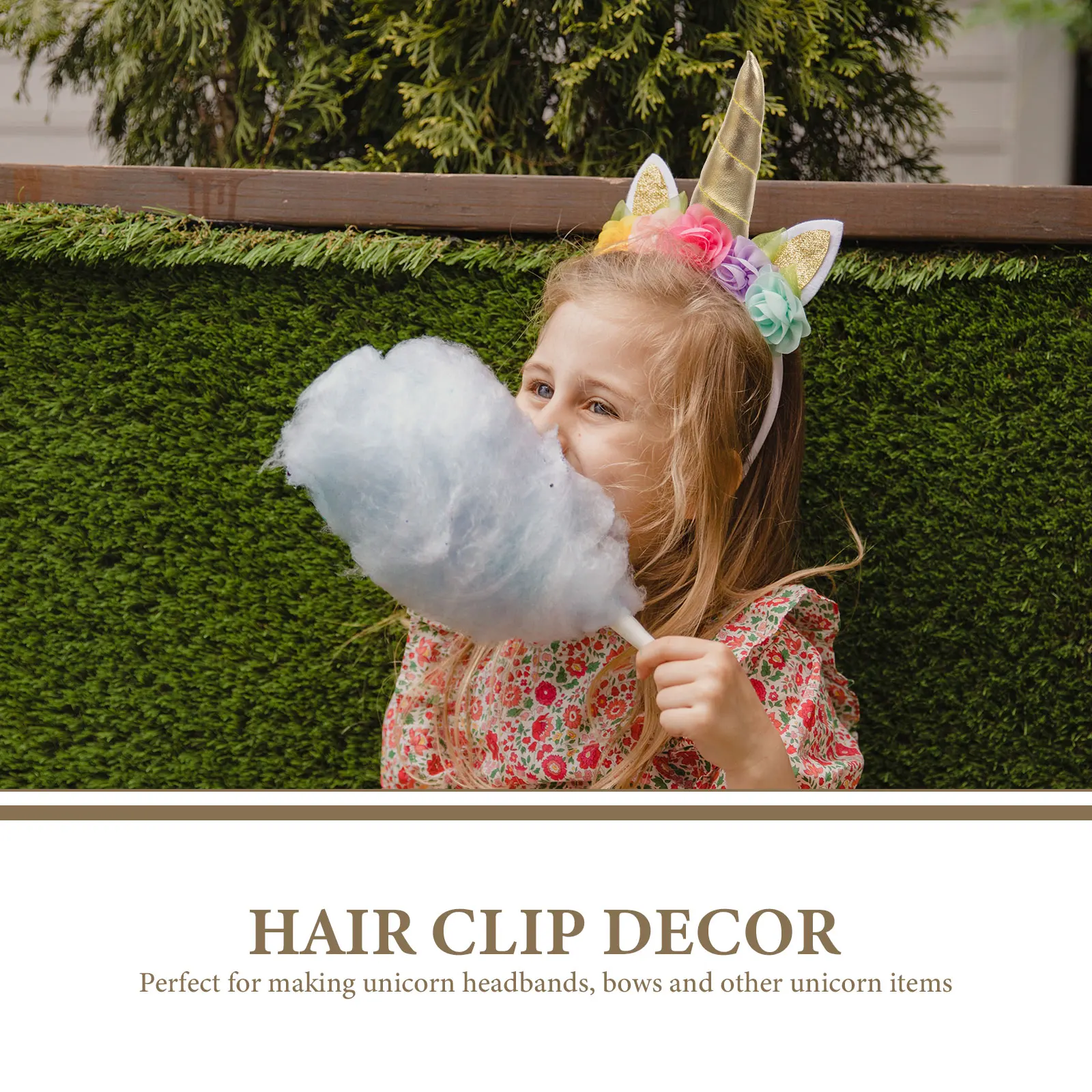 

10pcs Unicorn Horn Headdress Decorative Hair Grips DIY Supplies Compact Fake Horns Cloth Child Accessories