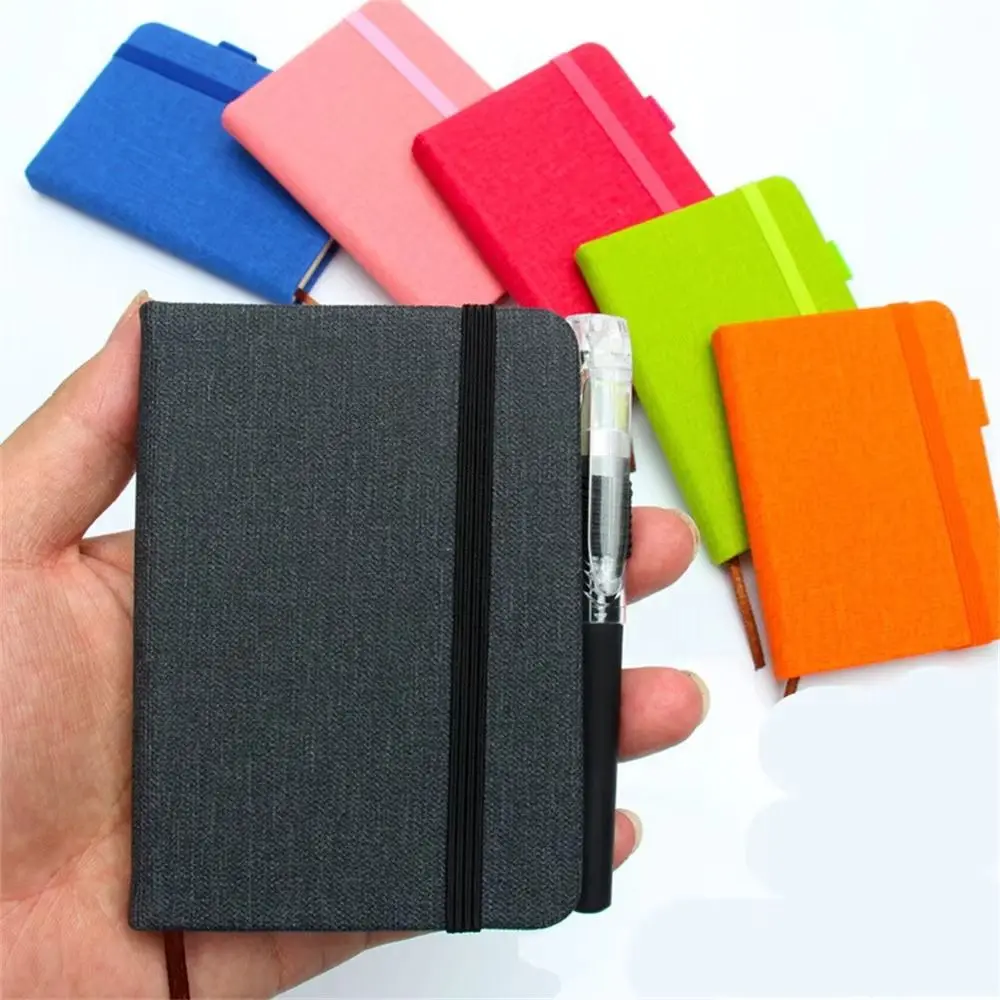 2pcs 100 Sheets A7 Mini Notebook Thick Square Blank Page Notepad Refillable Linen Cloth Grain Portable Pocket Memo Work Planner