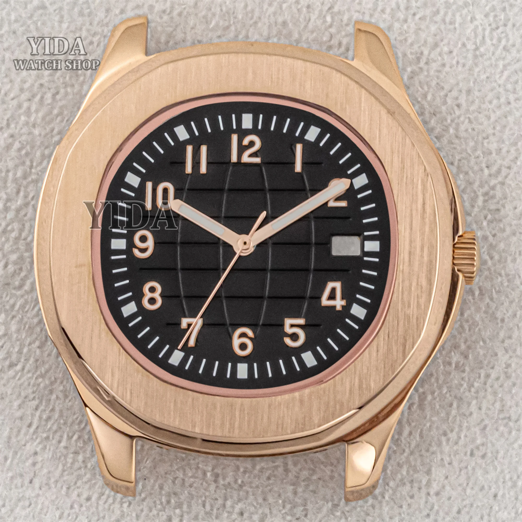 42mm NH35 WatchCase Rose Gold Case 32mm Dial Lumiinous Hands Sapphire Glass 100M Waterproof For AQUANAUT Nautilus NH36 Movement