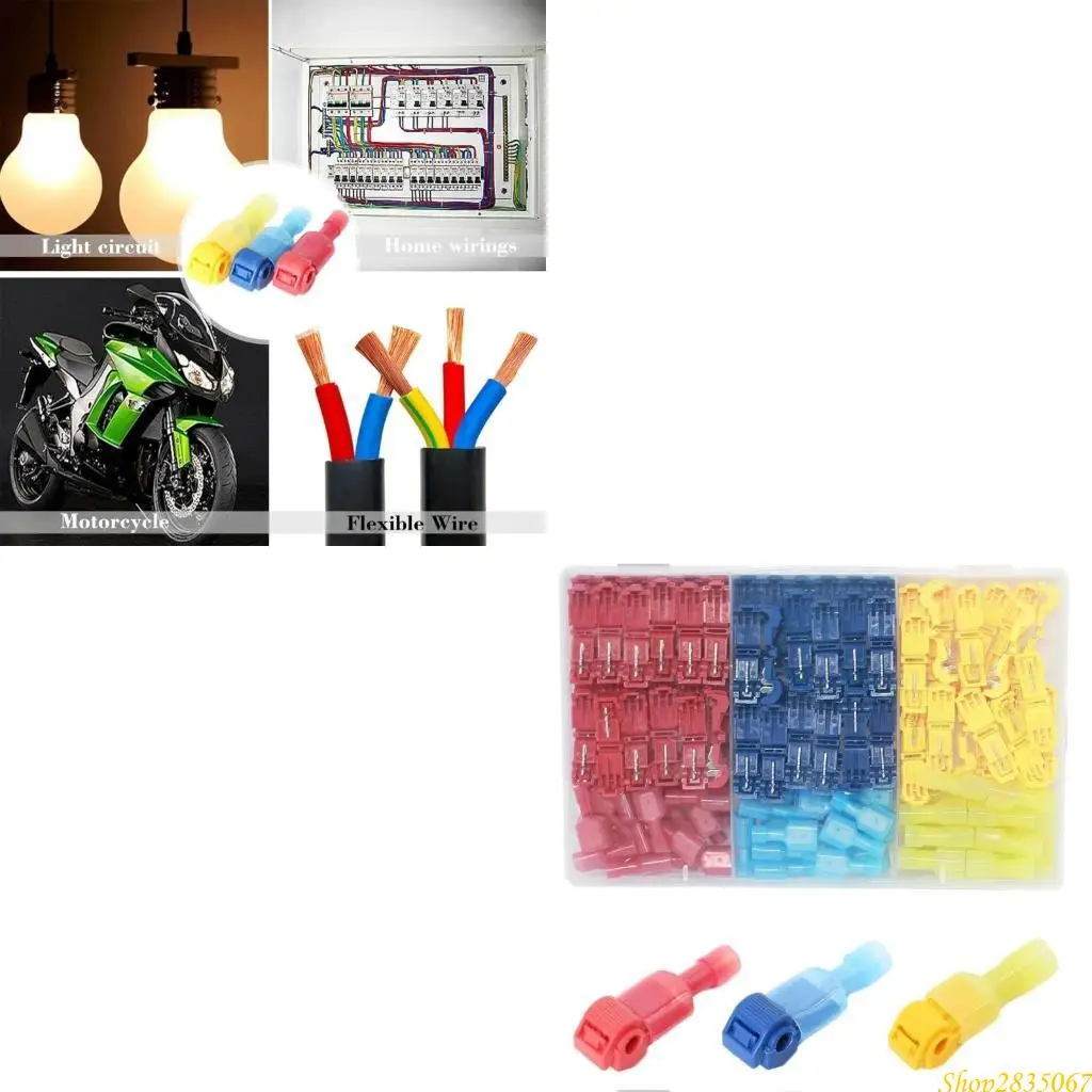 144Pcs Self-Stripping T Tap Wire Connectors Quick Splices Connector Enduring 831F