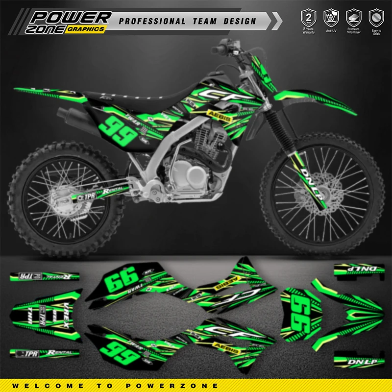

PowerZone графические фоны наклейки комплект наклеек для мотоцикла для HONDA CRF125F 2019 2020 2021 125cc номер имя на заказ