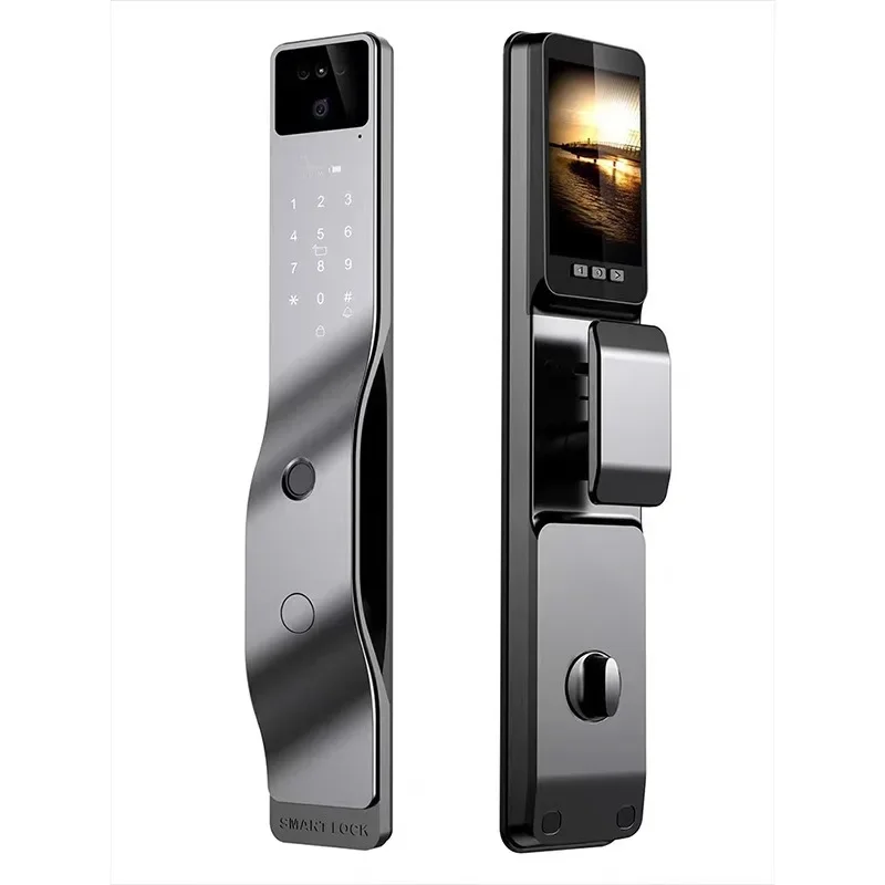 Imagem -03 - Tuya-electronic Face Recognition Fingerprint Smart Door Lock App Controle Remoto Senha Chave do Cartão ic Desbloquear Way Home Door Lock