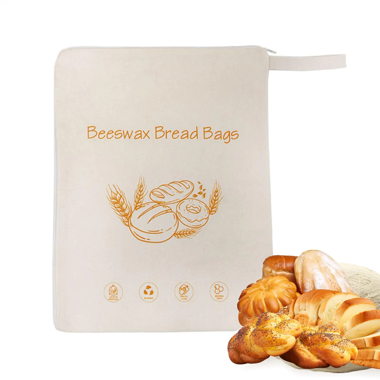 Bolsa Reutilizable de Cera de Abeja para Pan, Envoltorio Natural para Alimentos, Forro para Panes, Sándwiches, Masa, Encimera de Cocina, Congelador, Picnic
