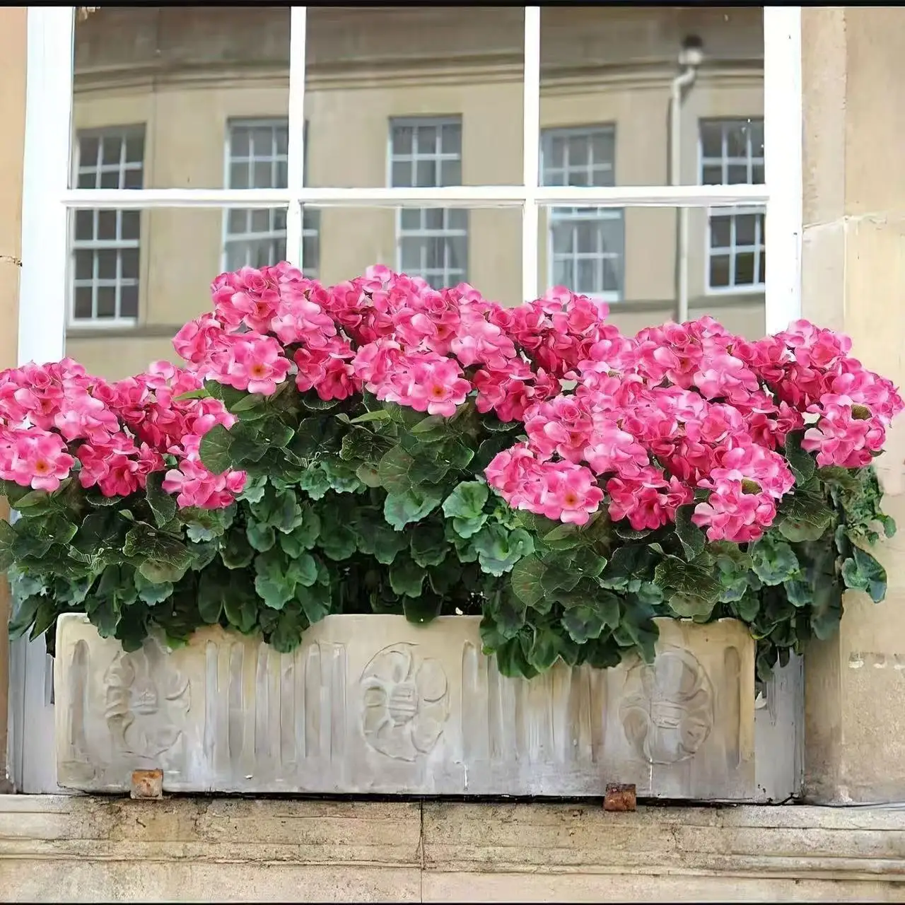 36cm Artificial Red Geranium Flowers Fake Flowers for Indoor Outdoor Garden Patio Vase Tabletop Ornament Christmas Home Decor