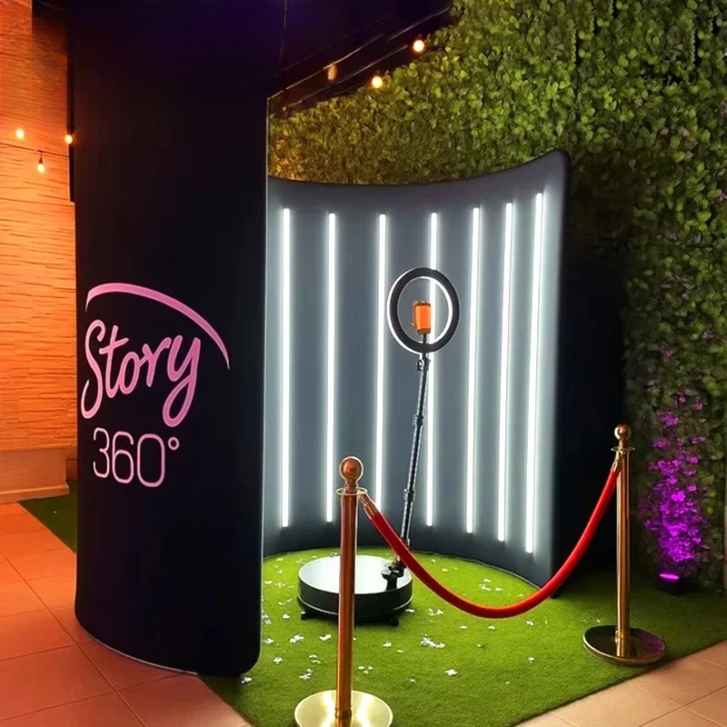 New 360 Photography Booth Shell Photography Background Logo Customized Beautiful Background Podcast Outdoor Party