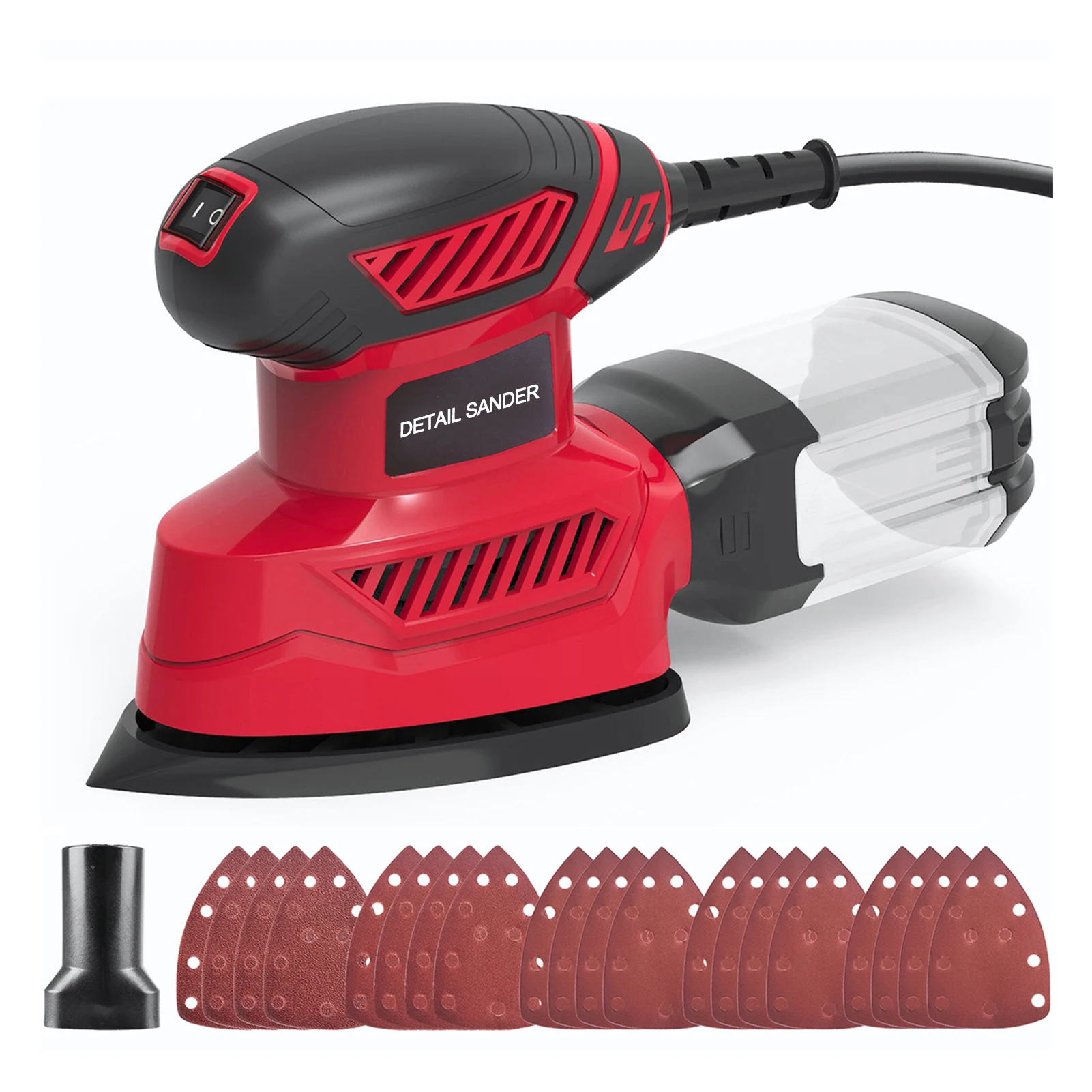 

Detail Sander 14000RPM Compact Electric Sander 20Pcs Sandpapers Dust Collection Port Connected with the Vacuum Cleaner