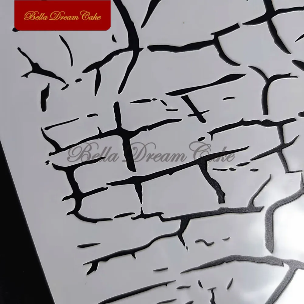 Crack Pattern Lace Cake Stencil PET Chocolate Cake Border Template DIY Royal Cream Mould Cake Decorating Tools Kitchen Bakeware