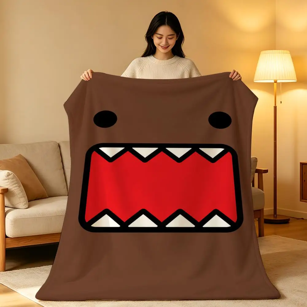 Mascot D-Domo-kun Japanese Funny Character Classic Throw Soft Warm Flannel Blanket Lightweight for Sofa Bed Couch Travel Adults