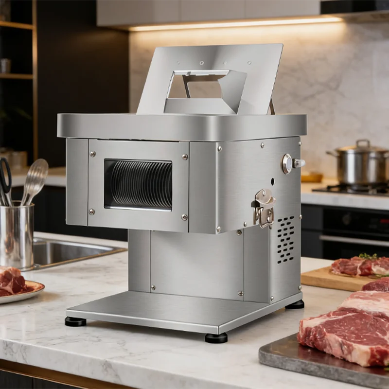 Desktop Meat Cutting Machine Compact Structure Save Space For   Small Kitchen Catering Shop