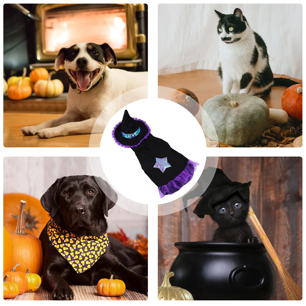 

Dog Cosplay Wizard Suit Outfits Cat Funky Clothes Pet Vacation Puppy Costumes for Small Dogs