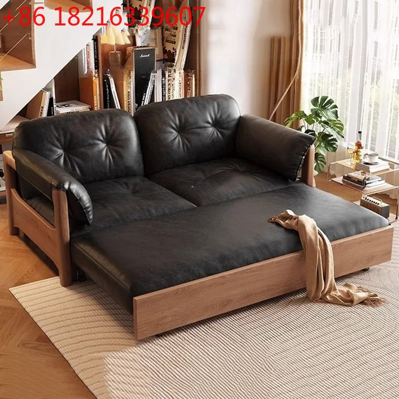 YAO Nordic Luxury Sofas Genuine Leather Apartment Convertible Bedrooms Sofas Comfortable Elegant Bases Y Marcos De Cama Furnitur