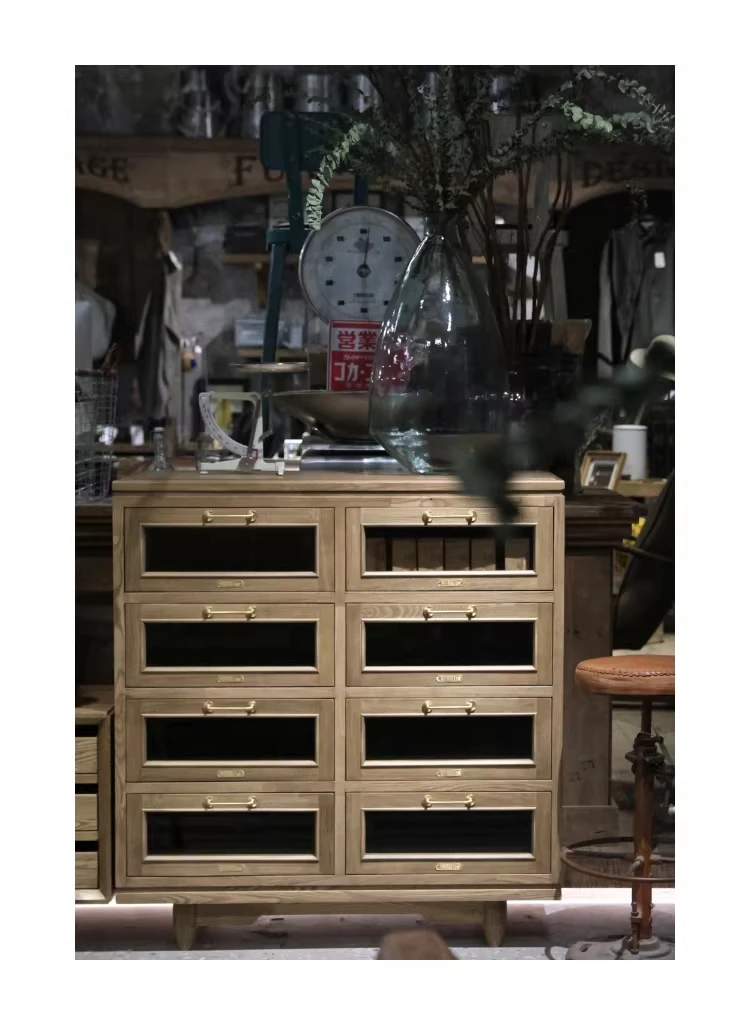Solid wood drawers, side cabinets, coffee cabinets, hand-punched tables, classified storage cabinets, medieval solid wood furnit