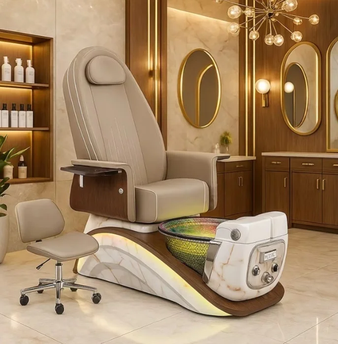 Custom Multiple Color Options Electric Reclining Pedicure Chair with for Salon and Spa