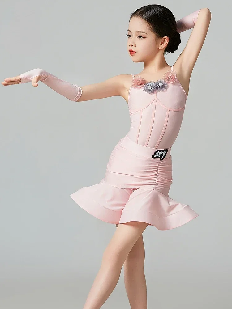 ชุดเต้นรำเด็กผู้หญิง รุ่นใหม่ สำหรับเต้นรุมบ้า แซมบ้า ซัลซ่า แทงโก้ ลาติน กระโปรงเต้นรำ ชุดสำหรับเด็ก ชุดแข่งขันเต้นรำบอลรูมสำหรับเด็กผู้หญิง