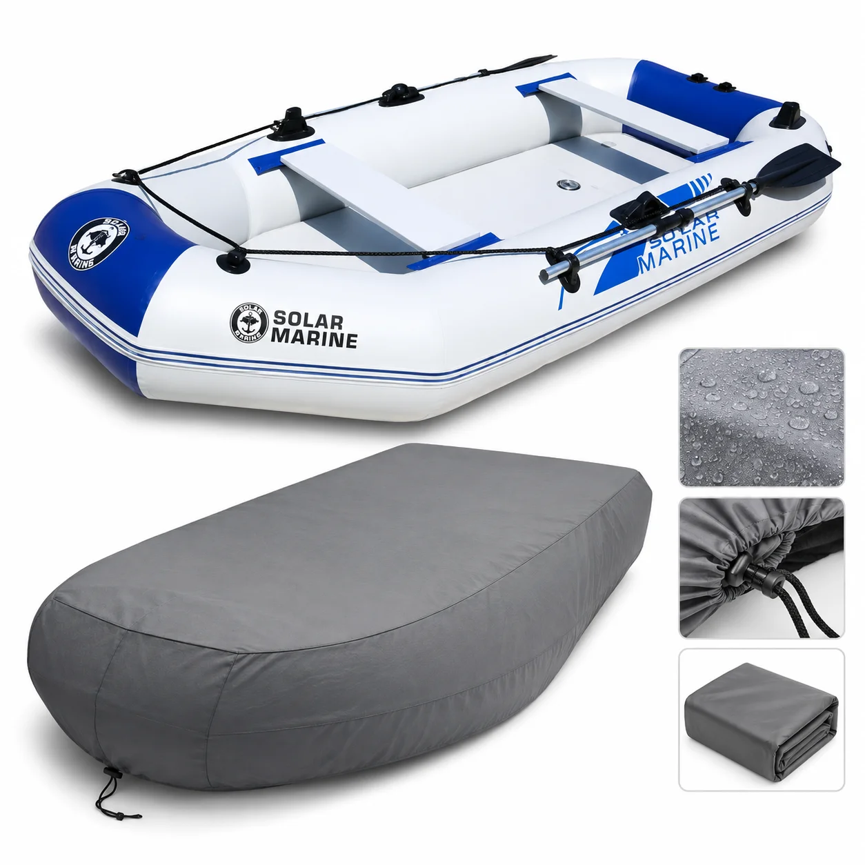 210D Inflatable Boat Cover Waterproof Trailerable Marine Oxford Cloth Cover for Yacht Fishing Kayak Dinghy Outdoor Storage UV