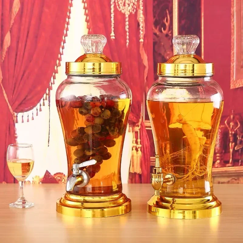 

With Tap Non-lead Glass Fruit Wine Bottles Special Bottle For Ginseng Sparkling Wine 1pc