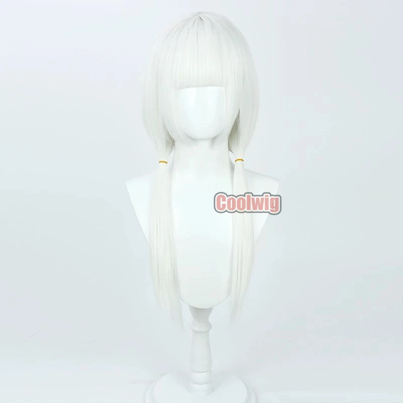 Coolwig Synthetic Hair Kafu Cosplay Wigs Anime Virtual YouTuber Kafu Halloween 60cm Women Long Straight White Wig Heat Resistant
