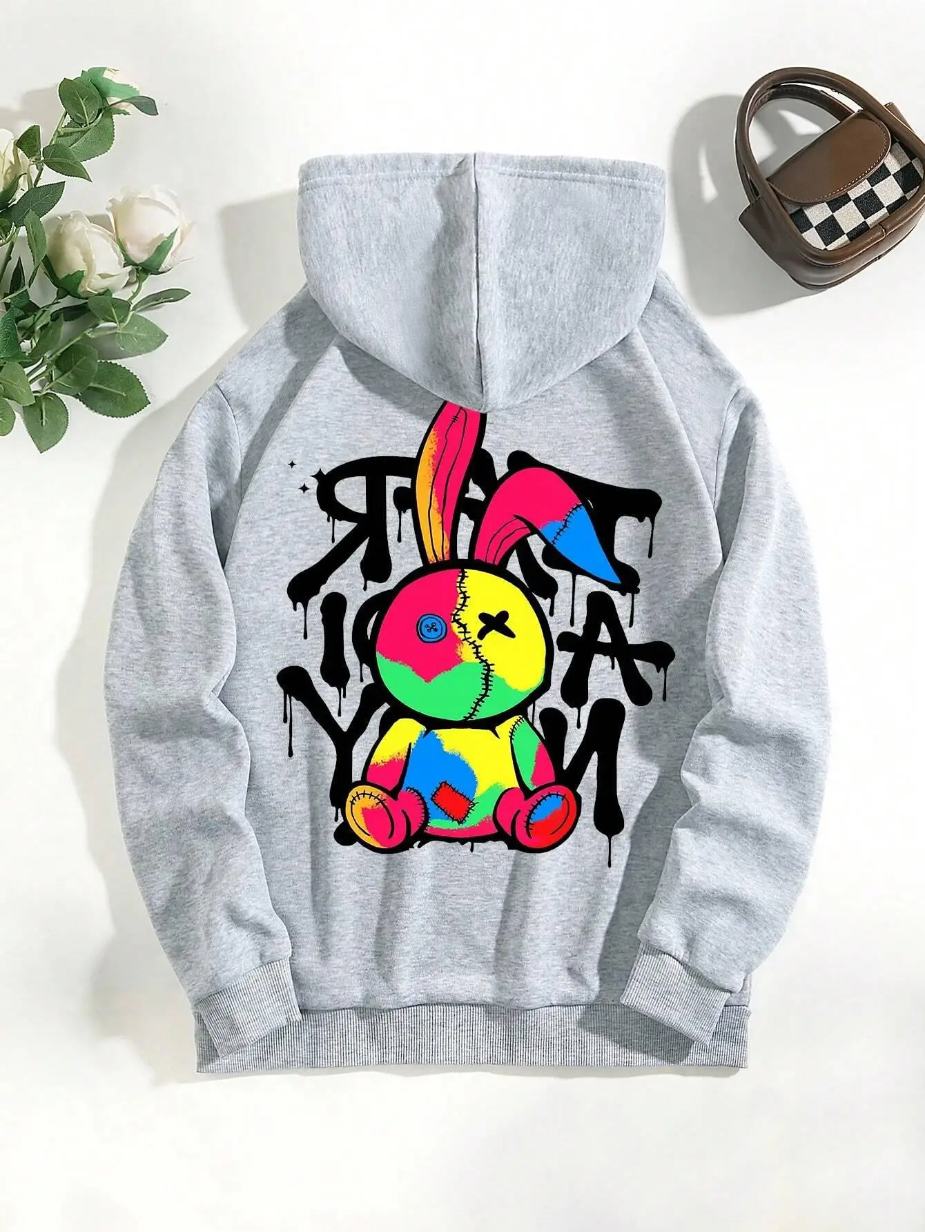 Y2K Style Puppet Rabbit Funny Graphic Hoody Women Warm Oversize Sweatshirt Street Casual Hooded Autumn S-XXL Woman Clothing