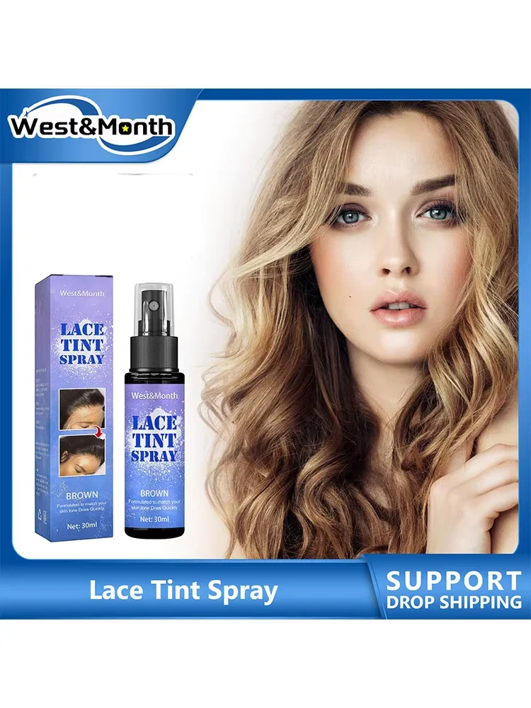 Lace Tinted Spray for Front Wigs Waterproof Fast Drying Lasting Styling Hair Glue Wig Liquid Adhesive Lace Melting Holding Spray